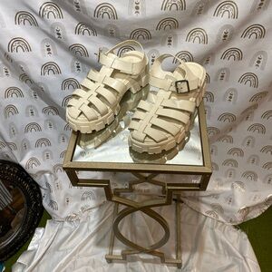 Stylish Cream Platform Sandals